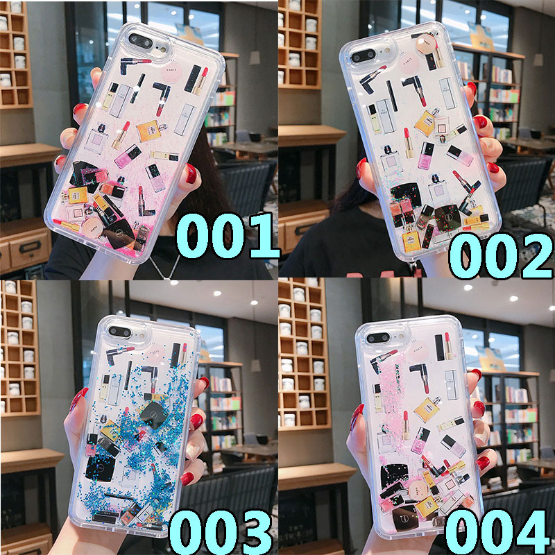 シャネル風キラキラ 流れるiPhone12/11 pro/11 pro maxケース 化粧品