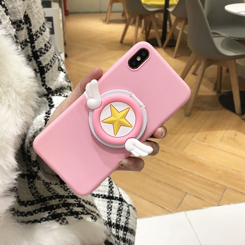 カードキャプターさくら カガミ付き Iphone12 11 Se2ケース Cardcaptor Sakura Galaxy S ケース 翼柄 かわいい アイフォンxr X Xs 8 7カバー