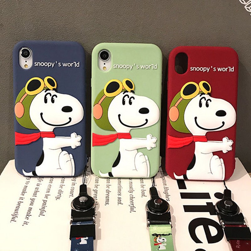 スヌーピー柄  iPhone11/11 pro/11 pro max/se2ケース ストラップ付き 3Dプリント 首掛け ジャケット型  ピーナッツ Snoopy ソフト 激安 oppo R17/15ケース