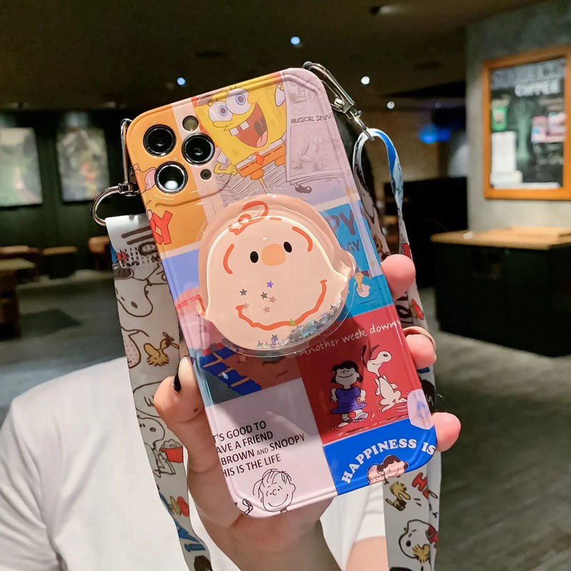 米漫画柄 スヌーピー iPhone11/11 pro/11 pro maxケース Snoopy SpongeBob キラキラ 頭掛け 流れる シリコンケース huawei p40/p40pro/p30/p30proケース  オシャレ