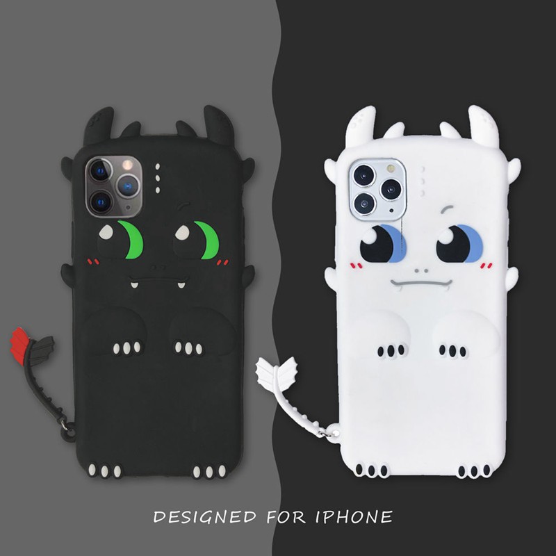 可愛い恐竜柄 iPhone11/11 pro/11 pro max/se2ケース 3Dプリント ストランプ付