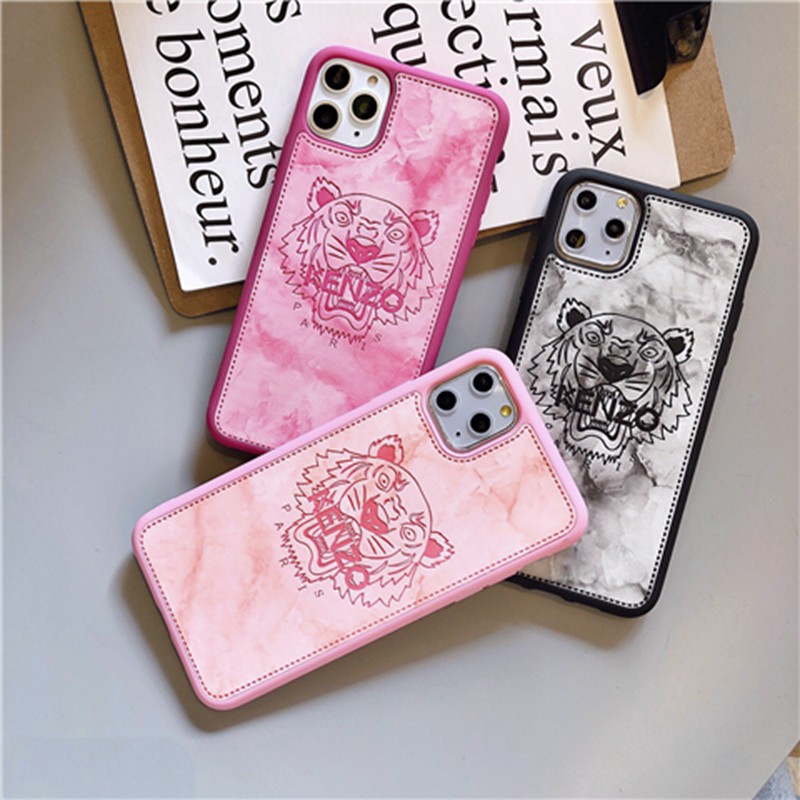 Kenzo/ケンゾー  iphone 11/11 pro/11 pro max/se2ケース かわいい 虎頭柄 大人スタイル tpu+レザーの組み合わせ シンプル 落ち着い風 ins風