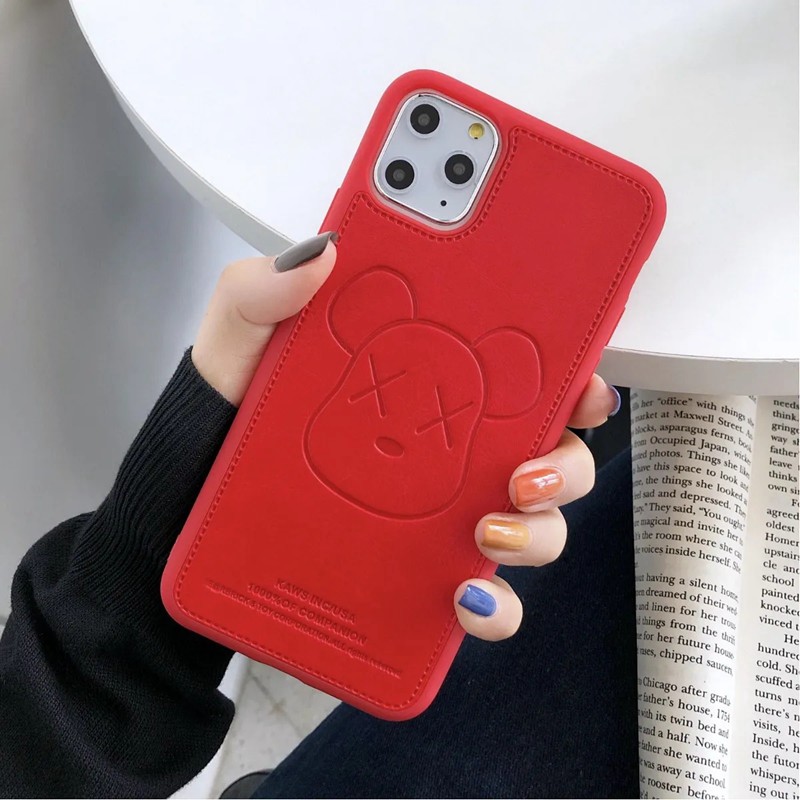 KAWS iphone 11/11 pro/11 pro max/se2ケース ジャケット型 皮革 Adidas Chrome Hearts カウズ アディダス クロムハーツ 無地