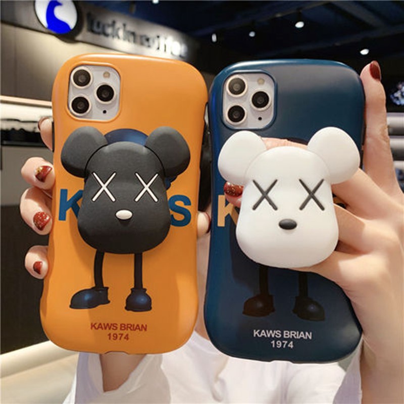 KAWS iPhone11/11 pro/11 pro max/se2ケース 個性 スタンド機能 カウズ風 立体柄 Huawei p40/p40 pro/p30/p30 pro/p20/p20 pro