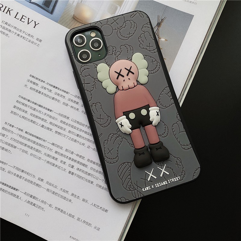 KAWS iPhone11/11 pro/11 pro max/se2ケース 個性 カウズ風 3D柄 XX柄 セサミストリート Sesame Street