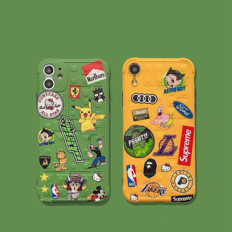 ポケモン ディズニー パトリックスター Aape ピカチュウ iphone 12/12 pro/12 pro max/11ケース かわいい 運動風 NBA 四角保護