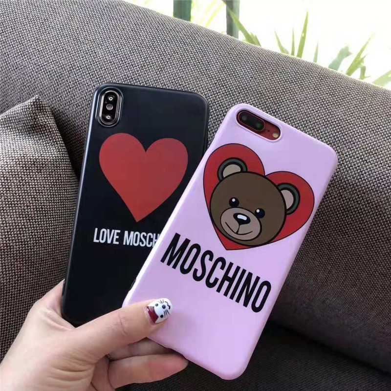 モスキーノMoschinoブランド テディベア熊柄iphone12pro/12mini/12pro max/11ケース 心柄 可愛い インスタ風 セレブ愛用 女性向け アイフォンx/xs/xr/8/7/6/se2カバー 耐衝撃