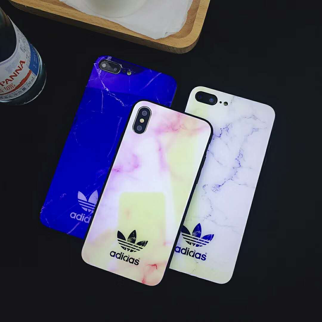 アディダス iphone12/11/xr/xs max/xsケース Adidas マーブル パターン スポーツ風 iphone 12 pro max/12 mini/x/11 pro maxケース クローバー  青白光 背面ガラス