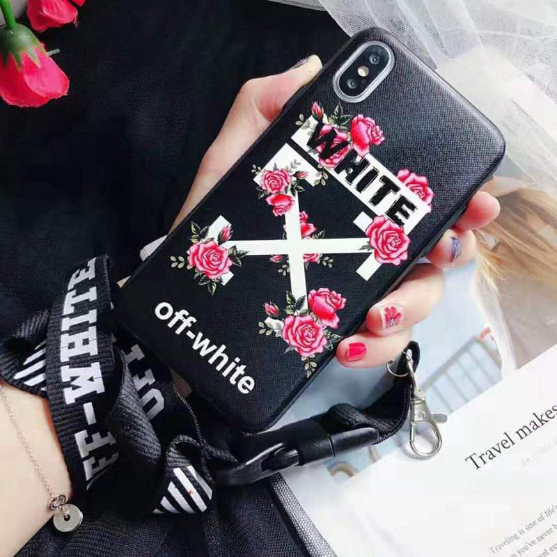 off-white/オーフホワイト ブランド  iphone x/xr/xs maxケース ストラップ付き 潮流 iphone X/11/11 pro/11 pro maxケース