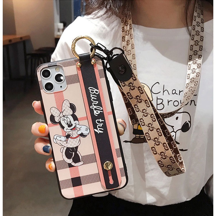 Huawei p40/40pro/30/30pro/30lite/20/20pro/20lite mate30/30pro/20/20proケース ストラップ Mickey Mouse Minnie Mouse OPPO r17 pro/r15ケース オシャレ アイフォンx/xs/xr/8/7/6カバー レディーズ