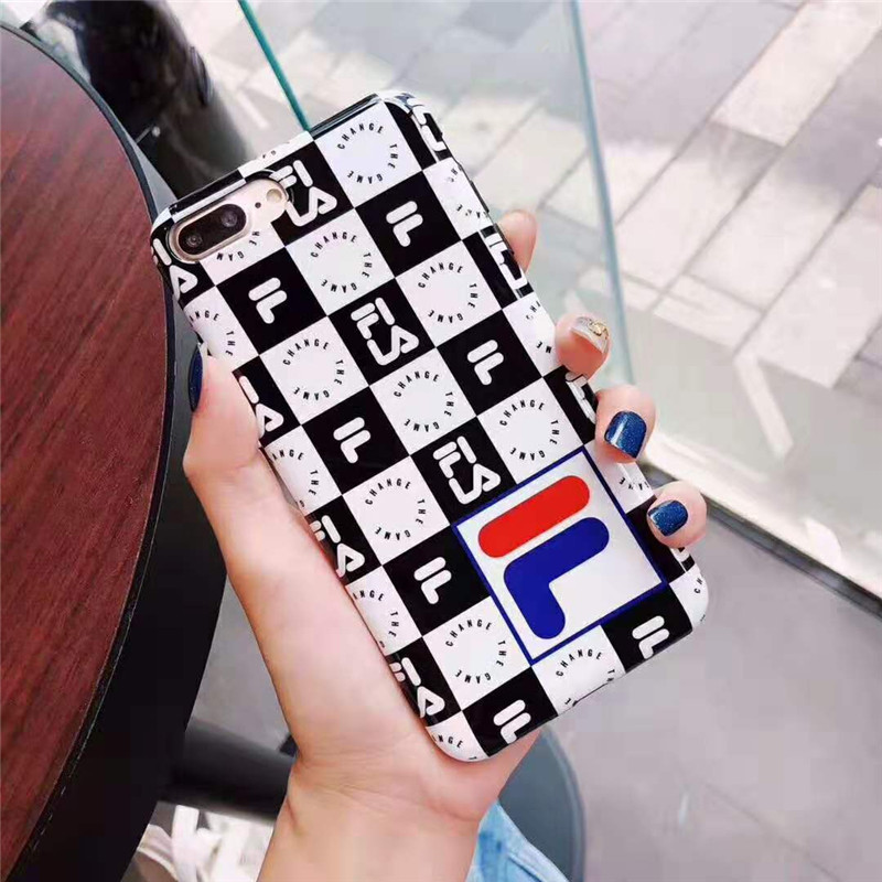 Fila お洒落 ペアお揃い チェック柄 アイフォンx/xr/xs max/8/7 plusケース ファッション メンズ レディース