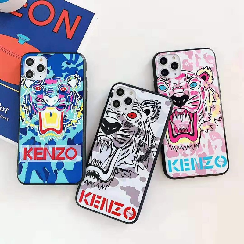 ケンゾーブランド iphone 11/11 pro/11 pro maxケース ジャケット型 虎頭付き KENZO シリコン 滑り止め