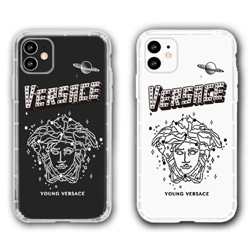 ヴェルサーチ ブランド iphone 12/12 pro/12 mini/12 pro max/11/11 pro/11 pro max/se2ケース シンプル Versace メデューサ モノグラム 惑星柄 Young Versace クリアケース アイフォン