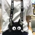 ぬいぐるみ猫柄Galaxy S20+/s21 huawei mate30 pro/p30 iphone 12/11/xr/xs masケース   アニメ黑猫キャラクターケース 小銭入れ galaxy s20/s10/note10 創意柄 ストラップ付き 斜め掛け