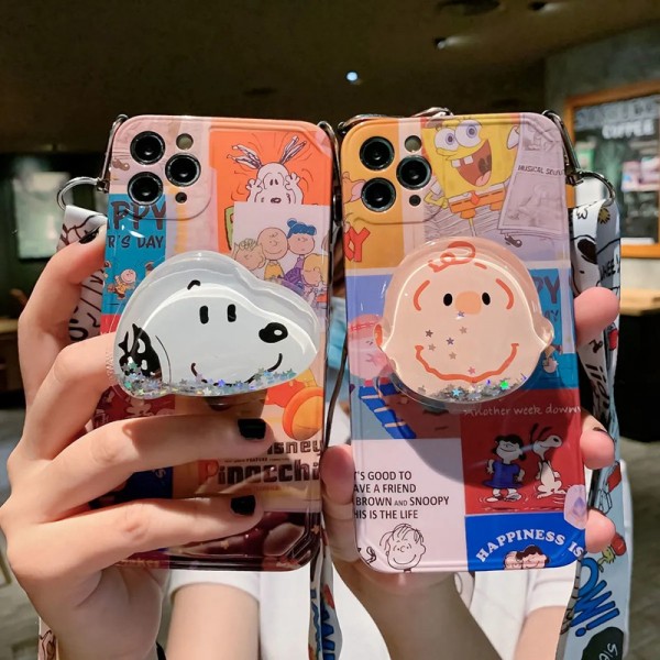 米漫画柄 スヌーピー iPhone12/12 pro/12pro maxケース Snoopy SpongeBob キラキラ 頭掛け 流れる シリコンケース huawei p40/p40pro/p30/p30proケース  オシャレ  huawei mate30/mate30pro/Nova5/Nova5pro/Nova6ケース ストラップ付き スタンド機能 アイフォンx/xs/xr/8/11pro maxカバー レディース