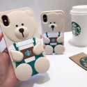 ベアリスタ熊 iphone 11/11 pro/11 pro max/se2ケース インスタグラム スターバックス Bearista スタンド機能 ins風 立体柄 シリコン アイフォンx/xs/xr/8/7/6カバー 軽量 耐衝撃 脱着簡単 メンズ レディーズ