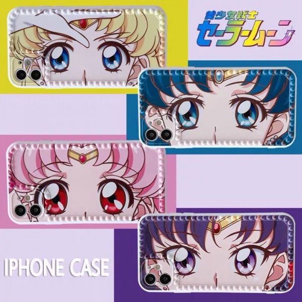 美少女戦士 iphone 11/11 pro/11 pro max/se2ケース かわいい Sailor moon セーラームーン 滑り止め リベット飾り ハードケース PC材質 芸能人愛用 全面保護 アイフォンx/xs/xr/8/7カバー 黄変防止 メンズ レディーズ