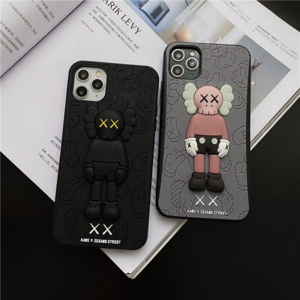 KAWS iPhone11/11 pro/11 pro max/se2ケース 個性 カウズ風 3D柄 XX柄 セサミストリート Sesame Street シリコン iPhone x/xs/xrケース 芸能人愛用 ソフトケース アイフォン8/7/6カバー メンズ レディーズ