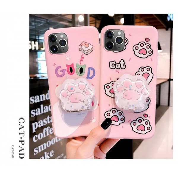 可愛い猫足 iphone 11/11 pro/11 pro max/se2ケース キラキラ Galaxy s20/s10/s9/s8/s7/s6/note10/note9/note8ケース スタンド機能 Huawei p40/p30/p20/p10/p9/mate30/mate20/mate20 pro/mate10/Nova 4e/Nova 3eケース シリコン OPPO R15/R17 Pro/find x2 proケース レディーズ アイフォンx/xs/xr/8/7/6カバー