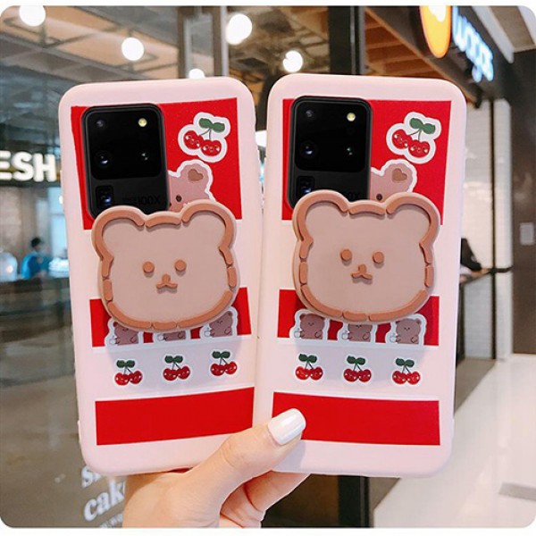 チェリーくま iphone 12/12 pro/12 pro max/11/se2ケース シンプル Cherry bear スタンド機能 Huawei p40/p40 pro/p30/p20/p10/p9/mate30/mate30 pro/mate20/mate20 pro/Nova 4e/Nova 3eケース かわいい シリコンケース OPPO find x2 pro/Reno10x zoom/R17/R15ケース 耐衝撃 アイフォンx/xs/xr/8/7/6カバー メンズ レディーズ