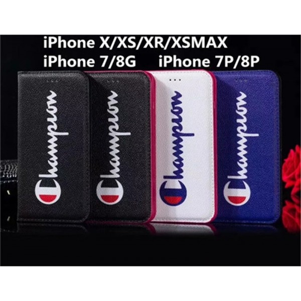 Champion/チャンピオン iPhone X/XS/XR/XS MAX/se2ケース 手帳型 スタンド機能 皮革 アイフォンiphone 8/7/6スマホケース ブランド 韓国風 メンズ レディース