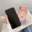 韓国風 iPhone12/11/SE2/11 pro maxケース オシャレ ハードケース バッグ型 tpu カード入れ 漫画柄 iPhone X/XS/XR MAX カバー インスタ風 アイフォンx/xs/xr/8/7/カバー レディーズ