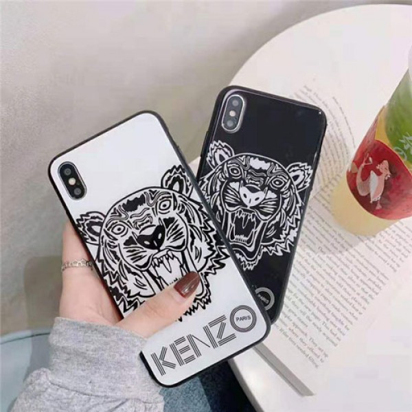 ケンゾー iphone x/xr/xs max/se2ケース kenzo 虎頭柄 TPU 強化ガラス 輝き 光沢デザイン ハードケース アイフォン8/7/6 plusカバー 薄型スマホケース 人気 耐衝撃 プレゼント 取り出し ファッション かっこいい オシャレ 男女通用