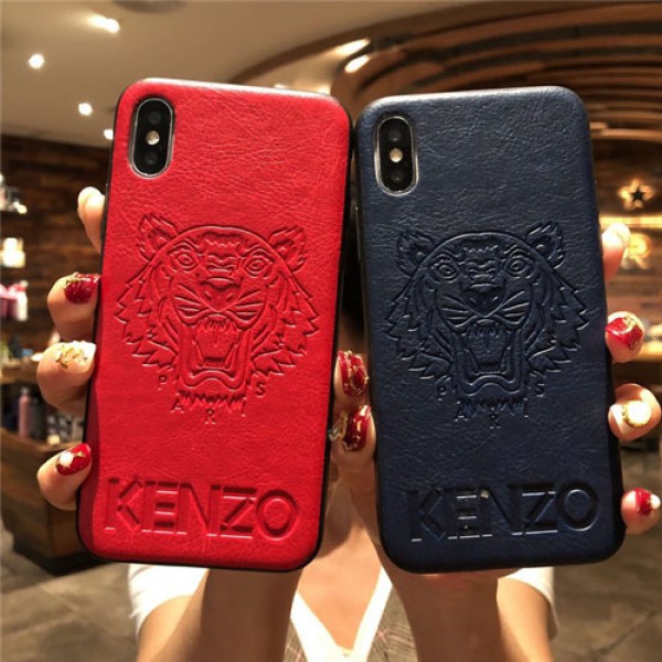 KENZO iphone 11/11 pro/11 pro maxケース オシャレ ケンゾー 虎頭柄 皮革 大人っぽい 韓国風 iPhone X/XS/XR MAX/se2ケース ブランド 耐衝撃 高級感 アイフォンx/xs/xr/8/7/6カバー オシャレ ファッション 人気 メンズ レディース