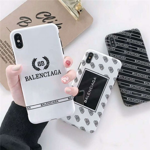 Balenciagaブランドiphone 12/12 pro/12 mini/12 pro max/11/11 pro/11 pro max/se2ケース 個性 バレンシアガ モノグラム 黒白プリント アイフォンx/xr/xs max/8/7 plusケース 潮流 メンズ レディース