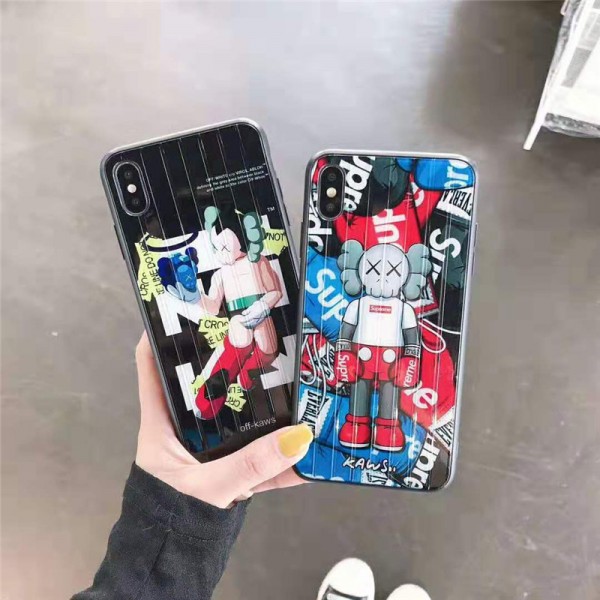 シュプリーム kaws iphone 12/12 pro/12 mini/12 pro max/11/11 pro/11 pro max/se2ケース Supreme ブランドケース 個性 スーツケース型 キャラクター カウズ アイフォンx/xr/xs max/8/7 plusケース ファッション 潮流 メンズ レディース