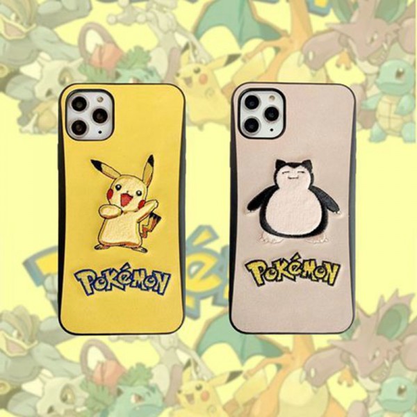 ポケットモンスター iPhone X/XS/XR MAXケース ピカチュウ カビゴン 漫画風 縫い綿 シリコンケース 耐衝撃 四角保護 アイフォン8/8 plus/7/7 plusカバー メンズ レディーズ