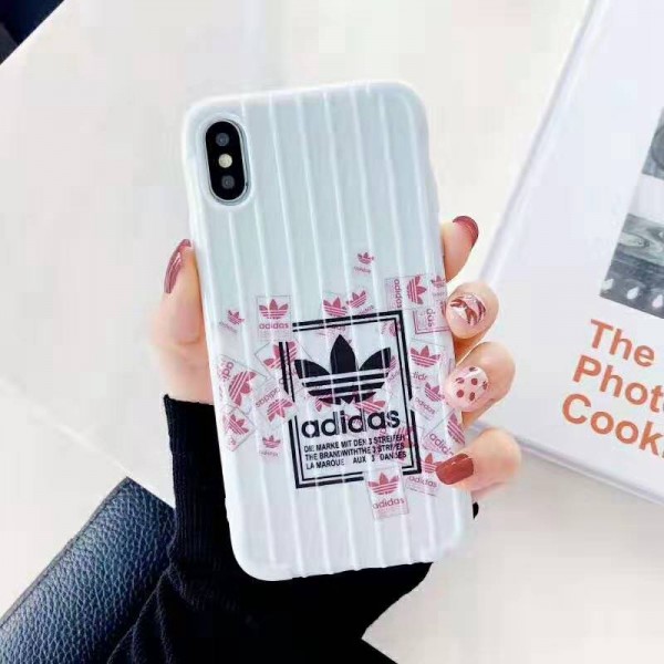 アディダス iphone 12/12 pro/12 mini/12 pro max/11/11pro maxケース モノグラム ブランド ADIDAS スーツケース型 クローバー柄 スポーツ風 オシャレ アイフォンx/xs/xr/xs max/8/7 plus/se2ケース ファッション メンズ レディース