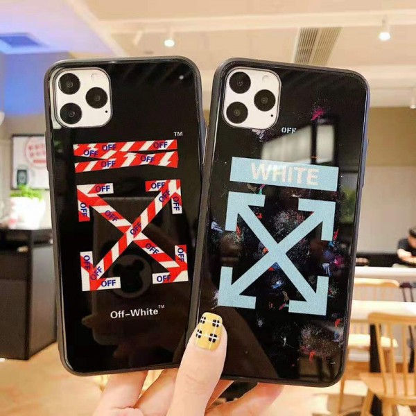 Off-white/オフホワイト ブランド iPhone 12/12 pro/12 mini/12 pro max/11/11 pro/11 pro max/se2ケース 潮流 背面ガラス かわいい ジャケット型 耐衝撃 アイフォンx/xs/xr/8/7/6カバー ファッション メンズ レディース