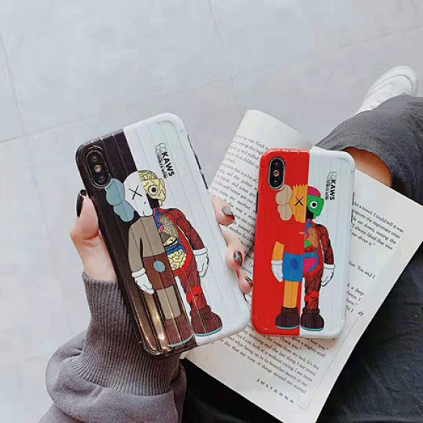 KAWS/カウズ iphone 12/12 pro/12 max/11/11 pro/11 pro max/se2ケース ブランド 個性 Kaws Resting Place スーツケース型 激安 アイフォン12mini/x/xr/xs/8/7 plusケース ファッション 人気 メンズ レディーズ