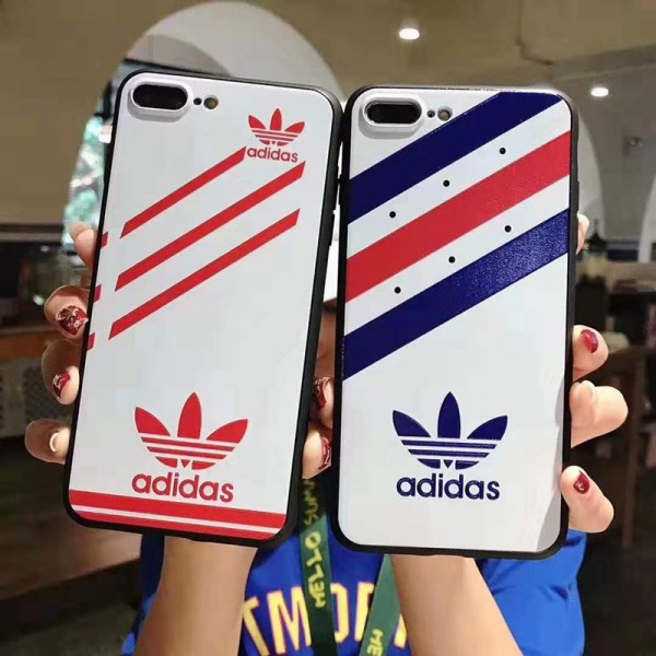 アディダス iphone12/12pro/12mini/12pro max/11/11pro/11 pro maxケース Adidas ブランド 個性 トレフォイル レザー スポーツ風 三つ葉 3本ライン ADIDAS ガラス アイフォンx/xr/xs/8/7ケース オシャレ メンズ レディース