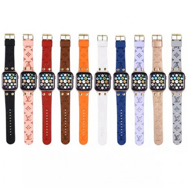 ルイヴィトン ブランドApple watch 交換バンド 全世代通用 lv アップルウォッチ6レザーベルト 耐久性 ファッション 腕時計 ストラップ 経典モノグラム エンボス 贅沢感溢れ メンズ レディース