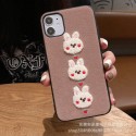 かわいい熊兎柄 iphone 12/12 pro/12 mini/12 pro max/11/11 pro/11 pro max/se2ケース ストラップ付き フワフワ 綿カバー ソフト iphone X/XS/XRケース 落下防止 アイフォンx/xs/xr8/7/6カバー 耐衝撃 大人っぽい メンズ レディーズ