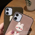 かわいい熊兎柄 iphone 12/12 pro/12 mini/12 pro max/11/11 pro/11 pro max/se2ケース ストラップ付き フワフワ 綿カバー ソフト iphone X/XS/XRケース 落下防止 アイフォンx/xs/xr8/7/6カバー 耐衝撃 大人っぽい メンズ レディーズ