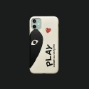 CDG iphone12/12mini/12pro/12pro maxケース ブランド コムデギャルソン 格好良い iphone12/xs/11/8 plusケース 心目柄 モノグラム COMME des GARCONS 川久保玲 おまけつき アイフォン12/xr/xs max/8/7/se2カバー ファッション カップル 大人気 レディース 