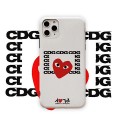 COMME des GARCONS ブランド PLAY風 iPhone 12/12 pro/12 mini/12 pro max/11/11 pro/11 pro max/seスマホケース かわくぼ れい cdg ハードプリント コムデギャルソン モノグラム おしゃれ 大人気 アイフォンse2/x/xs/xr/8/7カバー メンズ レディース