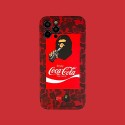 BAPE ベイシング スマホケース ブランド iphone 12 mini/12 pro max/11 pro max/se2スマホケース  コカ・コーラ Coca-Cola アイフォン12/12 pro/11/11 pro/x/xs/xr/8/7カバー 猿頭柄 AAPE 第2世代 iPhone11 iPhone11pro max 携帯カバー スマホカバー 携帯ケース キャラクター かわいい おしゃれ 人気 シンプル 赤い コーク