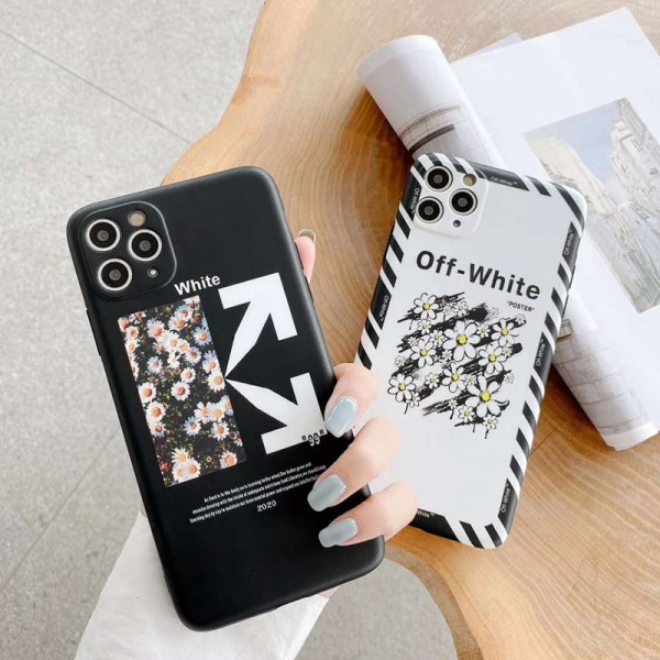 Off-white/オフホワイト iphone12/12 pro/12 max/12 pro max/11 pro/11pro max/se2ケース かわいい 小花柄 ブランド バッグ型 iPhone X/XS/XRケース tpu ハードケース 黒白色 アイフォン12/11/8/7plusカバー メンズ レディーズ 