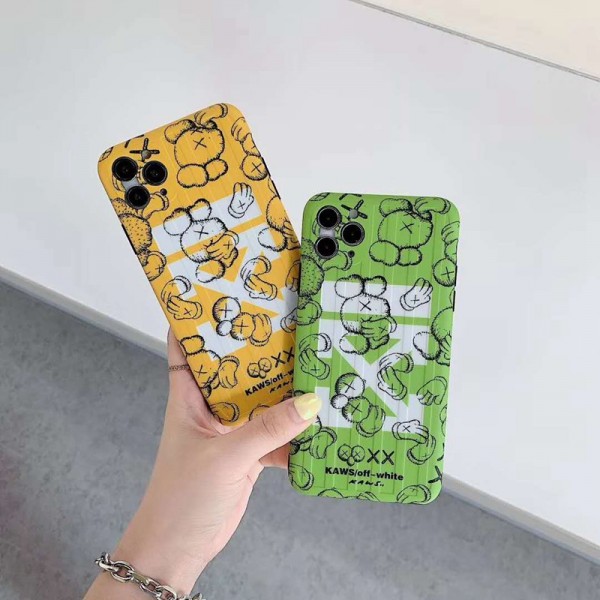 kaws オフホワイト iphone 12/12 pro/12 max/12 pro max/11pro max/se2ケース かわいい カウズ 韓国風 スーツケース型 Off-white ブランド iPhone X/XS/XRケース 芸能人愛用 安い アイフォン8/7 plusカバー ファッション メンズ レディーズ