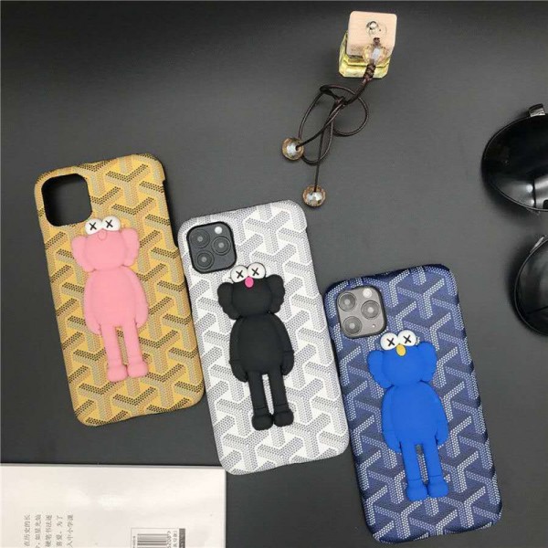 KAWS ゴヤール コンボ iphone 12/12 pro/12 mini/12 pro max/11/11 pro/11 pro max/se2ケース カウズ かわいい Goyard ジャケット型 ファッション セレブ愛用 シンプル Galaxy s20/s20+/s10/s9/note20ケース  ins風 ビジネス 激安 huawei p30ケース メンズ レディーズ