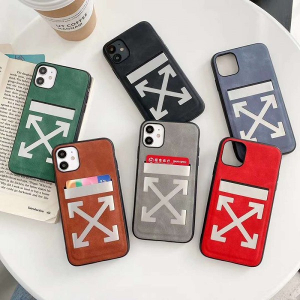 Off-White/オフホワイト iphone 12/12 pro/12 mini/12 pro max/11/11 pro/11 pro max/se2ケース レザー 個性 収納可能 セレブ愛用 ジャケット型 人気 アイフォンx/xs/xr/8/7カバー 大人気 ファッション メンズ レディース