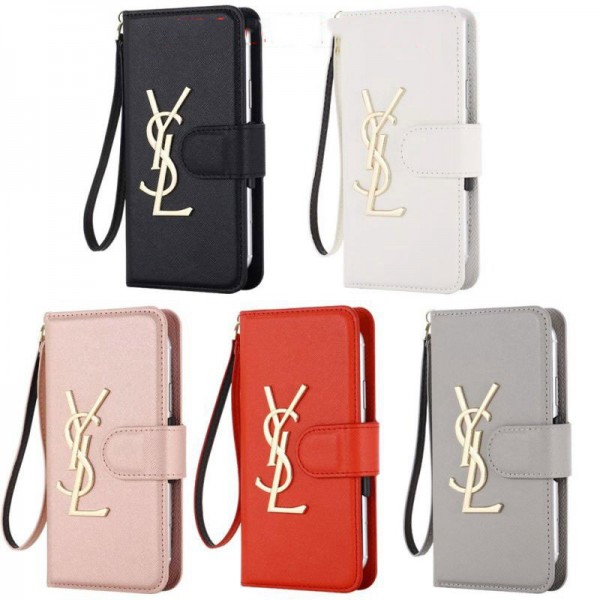 YSL イブサンローランIPhone 13Pro max/13Pro/13mini/13ケースブランド手帳型シンプル iphone12/12 pro/12 mini/12 pro maxカバー上質レザー耐衝撃アイフォン11/11 pro/11 pro max/se2ケース ストラップ付き カード収納  女性向けファッション レディーズ