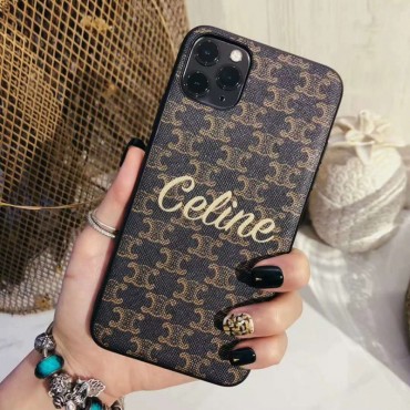 Celine ブランド Iphone 12 Mini/12 Pro/12/12 Pro Max/11/11 pro/11 pro maxケース 韓国風 ストラップ付き セリーヌ デニム風 モノグラム ヒョウ柄 おまけつき 衝撃吸收 LINE注文 アイフォンx/xs/xr/8/7/6カバー レディース愛用