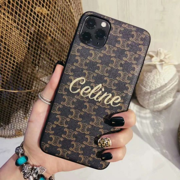 Celine ブランド Iphone 12 Mini/12 Pro/12/12 Pro Max/11/11 pro/11 pro maxケース 韓国風 ストラップ付き セリーヌ デニム風 モノグラム ヒョウ柄 おまけつき 衝撃吸收 LINE注文 アイフォンx/xs/xr/8/7/6カバー レディース愛用