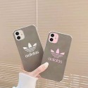 アディダス ブランド iphone12/12 pro/12pro max/11ケース かわいい Adidas 個性 シンプル トレフォイル柄 四角保護 三つ葉 スポーツ風 アイフォン12mini/11pro max/x/xs/xr/8/7ケース 安い ファッション メンズ レディース