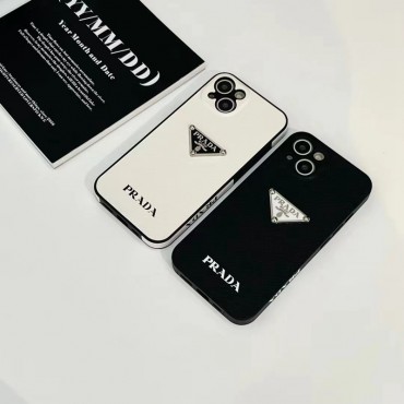 Prada/プラダ iphone14pro/14pro maxケース 黒白デザイン ブランド アイフォン14PLUS/14カバー 簡約 おしゃれ iPhone13pro max/13proケース 全面カバー アップル12/12pro maxカバー 衝撃吸収 IPHONE11proケース キズ埃防止 メンズ レディース